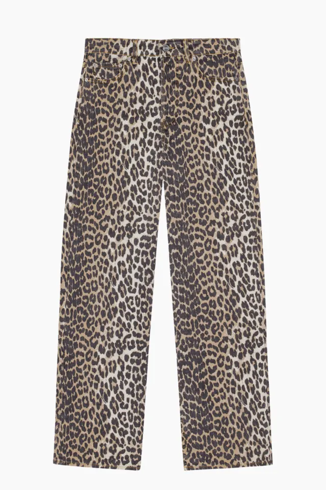 GANNI Print Denim Izey J1527 – leopard — produktfoto