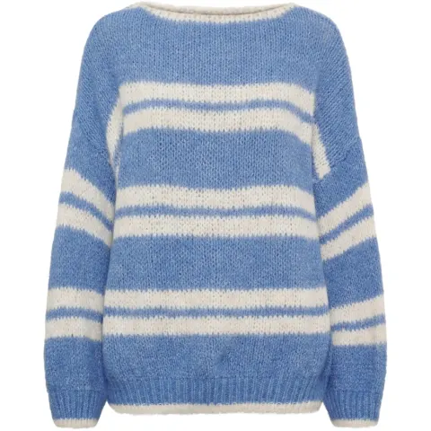 Marta du Château strik MdcAvellina 65969 – Jeans/Beige — produktfoto
