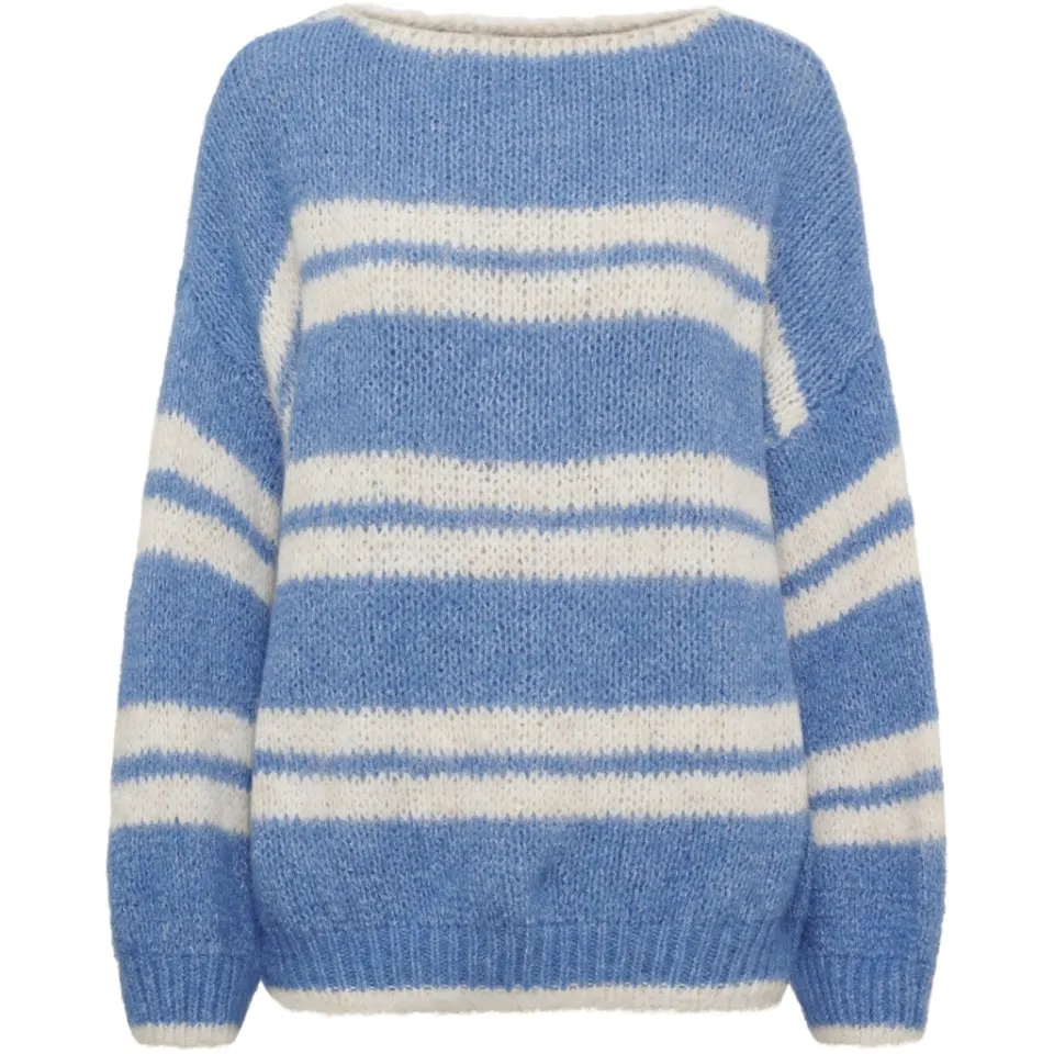 Marta du Château strik MdcAvellina 65969 – Jeans/Beige — produktfoto