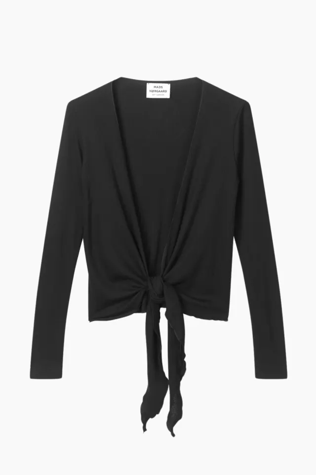 Nørgaard på Strøget NPS Wrap Top Solid Colour – sort — produktfoto