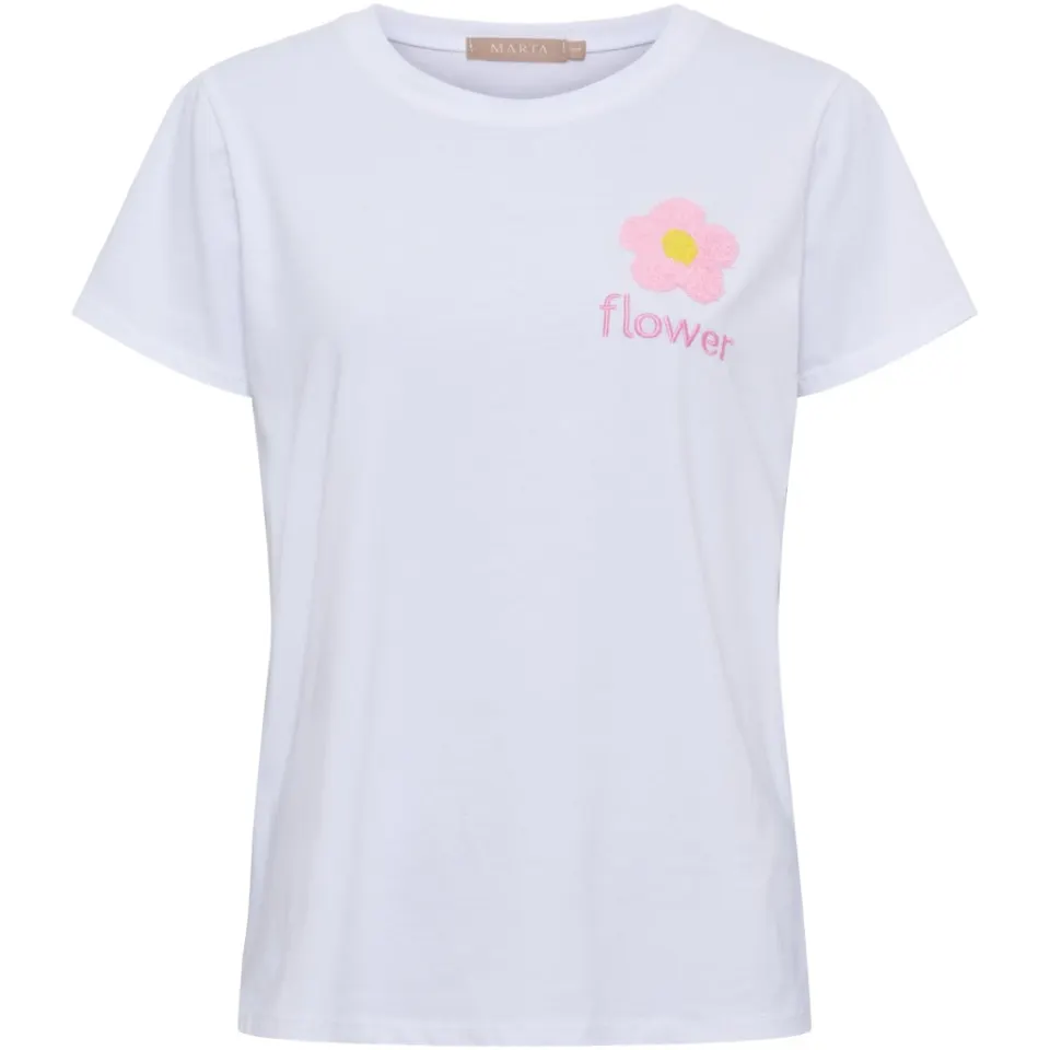 Marta du Château T-Shirt MdcAvella 84275-Flower – White/Pink — produktfoto