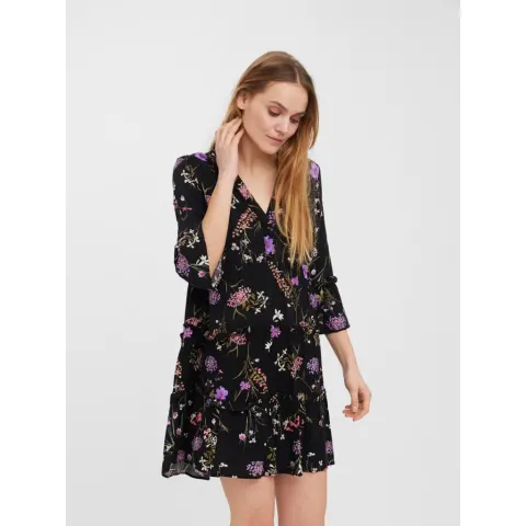 Vero Moda kjole Vmeasy – Black Aop Mille — produktfoto