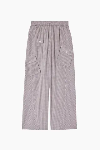 GANNI Check Cotton Cargo Pants A1080143 – Chicory Coffee — produktfoto