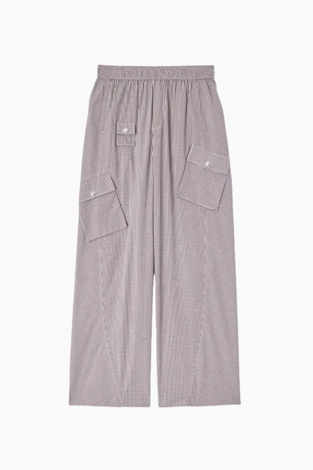 GANNI Check Cotton Cargo Pants A1080143 – Chicory Coffee — produktfoto