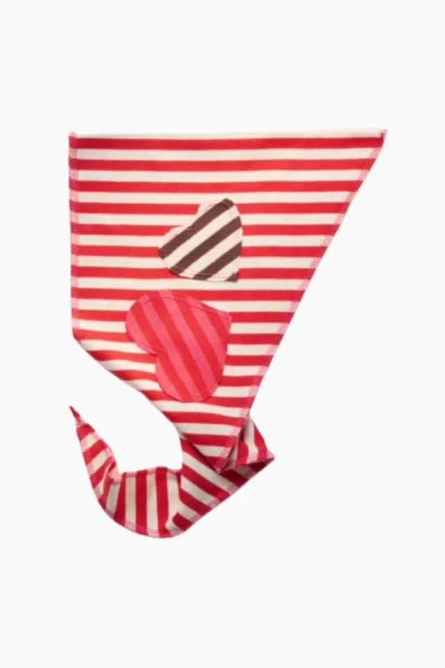 Mads Nørgaard Caro Scarf – Stripe Red/White — produktfoto