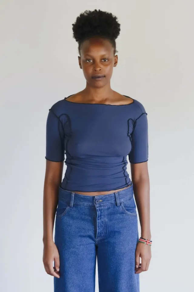 Baserange Omato 3/4 T-shirt – Preston Blue — produktfoto