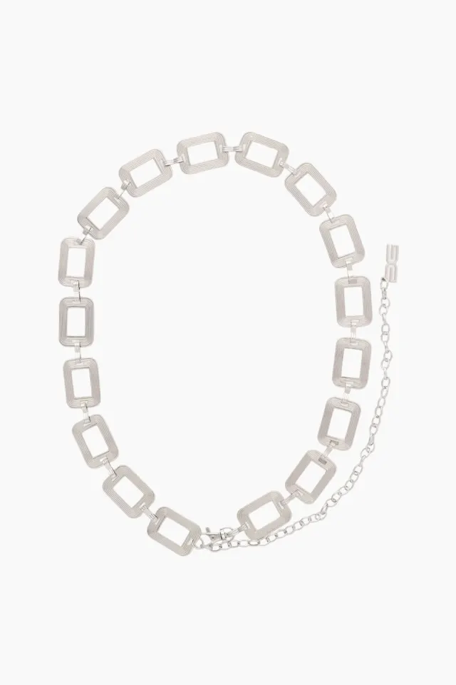 Gestuz GZchannie Chain Belt – sølv — produktfoto