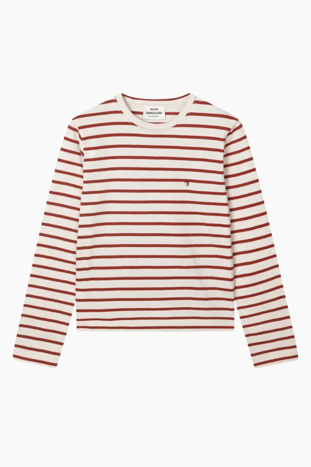 Mads Nørgaard Pablo Maggie Tee LS – Vanilla Ice/Winery — produktfoto