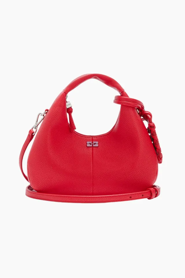 GANNI Hobo Mini Grained B2070123 – Goji Berry — produktfoto