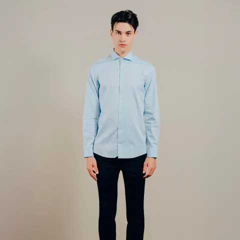 Gnious Curtis langærmet skjorte – Classic Blue — produktfoto