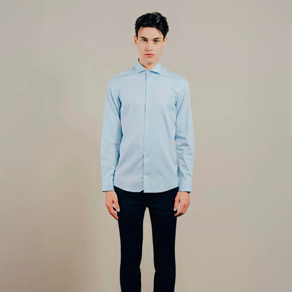 Gnious Curtis langærmet skjorte – Classic Blue — produktfoto