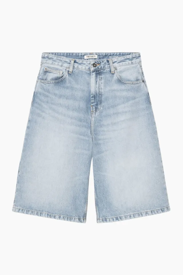 Carhartt W' Belmont Short I036598 - Blue Heavy Worn Bleached – Carhartt WIP — produktfoto