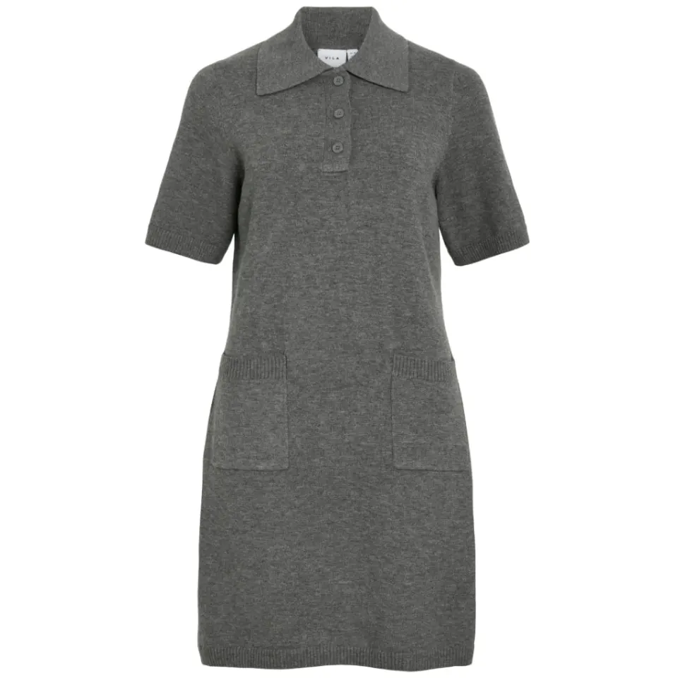 VILA kjole Vilina – Medium grey melange — produktfoto