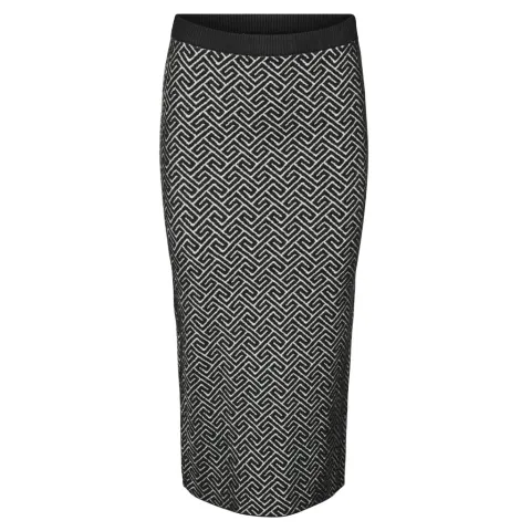 Vero Moda nederdel Vmaria – Black W. BIRCH GRAFIC PRINT — produktfoto
