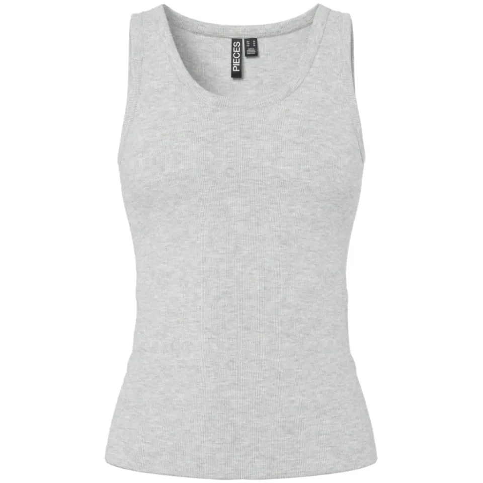 Pieces top Pcmay – Light Grey Melange — produktfoto