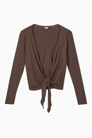 Nørgaard på Strøget NPS Wrap Top Solid Colour – brun — produktfoto