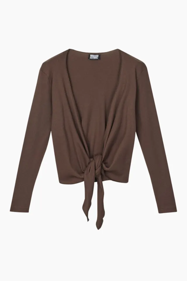 Nørgaard på Strøget NPS Wrap Top Solid Colour – brun — produktfoto