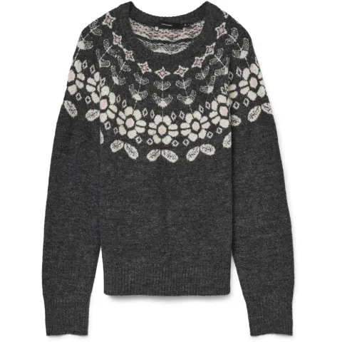 Vero Moda strik Vmsimone – Dark Grey Melange Detail:W. BIRCH + ROSE — produktfoto