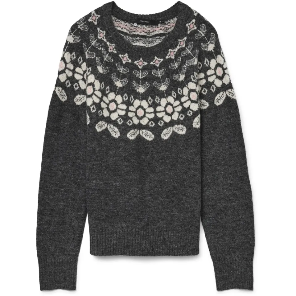 Vero Moda strik Vmsimone – Dark Grey Melange Detail:W. BIRCH + ROSE — produktfoto