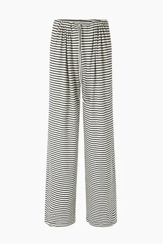 Nørgaard på Strøget NPS Nova Pants Stripes – Ecru/Black — produktfoto