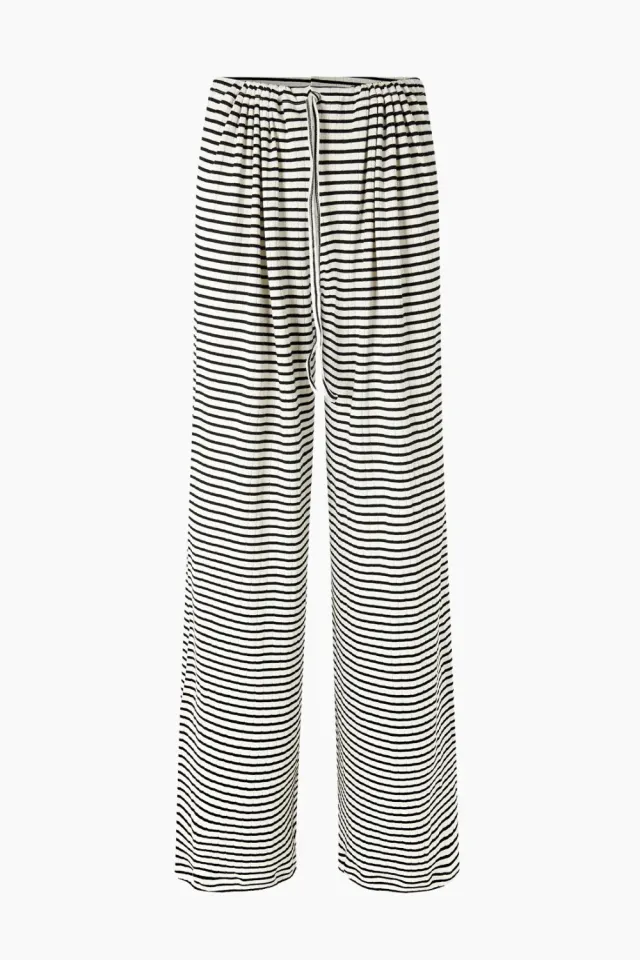 Nørgaard på Strøget NPS Nova Pants Stripes – Ecru/Black — produktfoto
