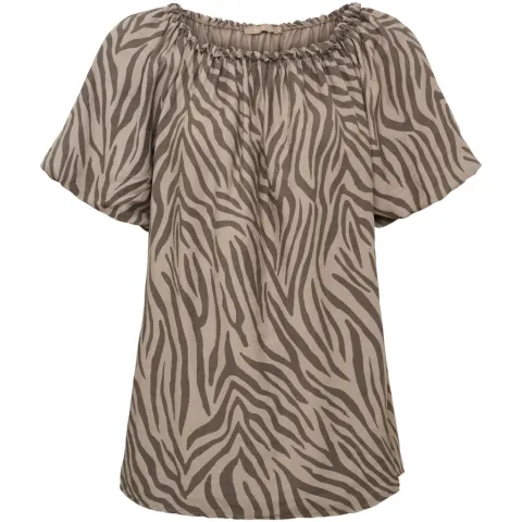 Marta du Château top MdcLuciana 26136 med zebraprint – Fango — produktfoto