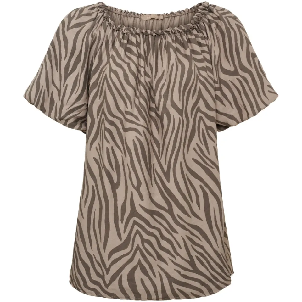 Marta du Château top MdcLuciana 26136 med zebraprint – Fango — produktfoto