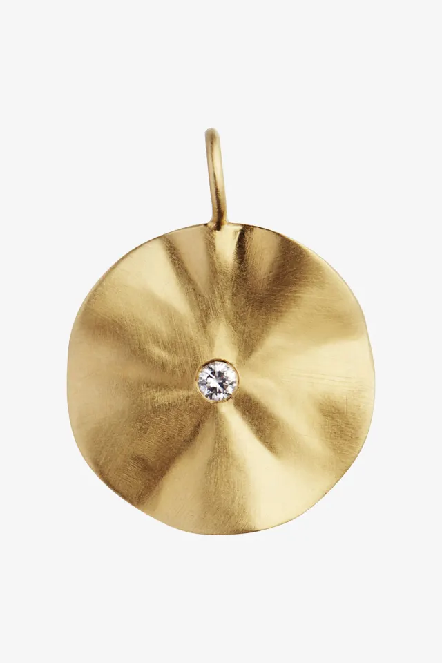 STINE A La Feuille Pendant with Light Lavender Zircon – guld — produktfoto