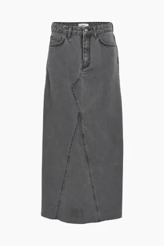 .Object ObjHarlow Long Denim Skirt - Grey Denim – Object — produktfoto