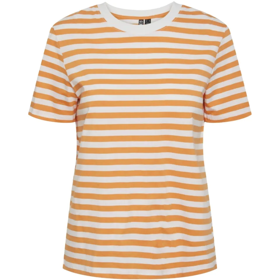 Pieces tee Pcria – Tangerine BRIGHT WHITE — produktfoto