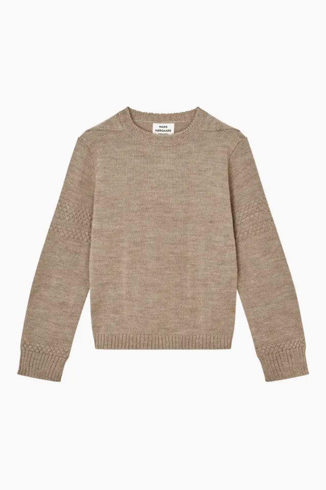 Mads Nørgaard Wool Karoline Sweater – Beige Melange — produktfoto
