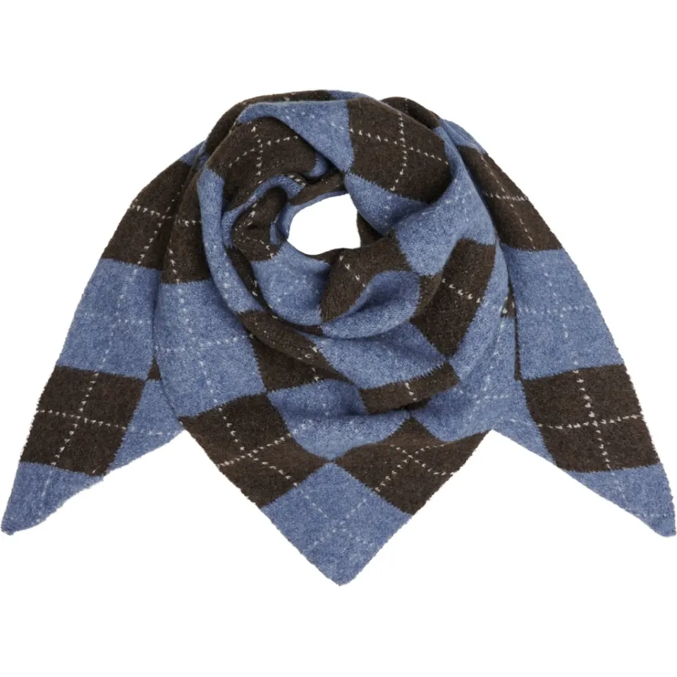 Marta du Château tørklæde MdcGretzel BA-3446 – Jeans Blue/Coffee — produktfoto