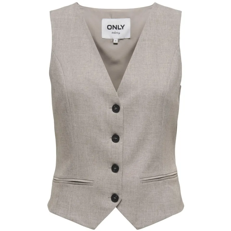 ONLY vest Onllinda i 97 % polyester og 3 % elastan – Fungi MELANGE — produktfoto