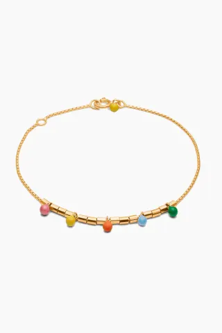 Enamel Rainbow Bracelet – guld — produktfoto