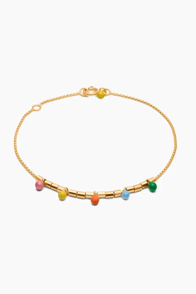 Enamel Rainbow Bracelet – guld — produktfoto