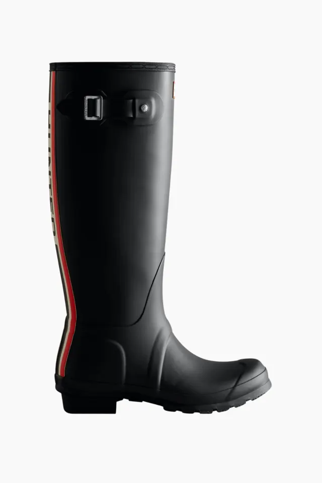Hunter Womens Original Tall Hunter Tri Colour Logo Boot – sort — produktfoto