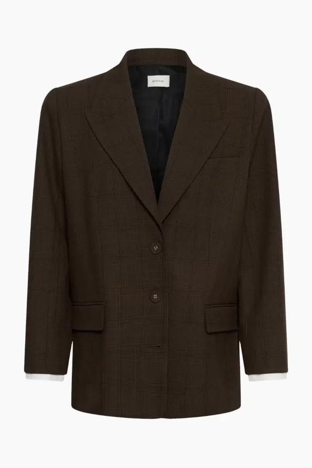 Gestuz GZlavana Blazer – Brown Check — produktfoto