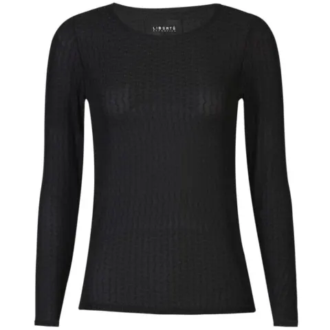Liberté bluse 21345 – BLACK WAVY LINES — produktfoto