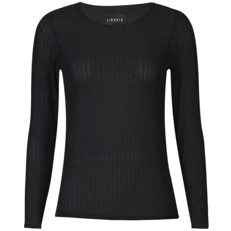Liberté bluse 21345 – BLACK WAVY LINES — produktfoto