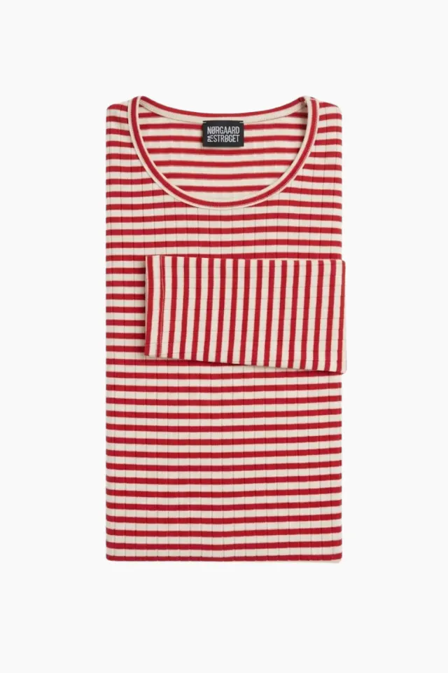 Nørgaard på Strøget 101 NPS Stripes – Red/Ecru — produktfoto