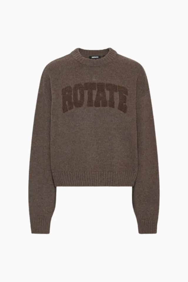 Rotate Crewneck Sweater – Cocoa Brown — produktfoto