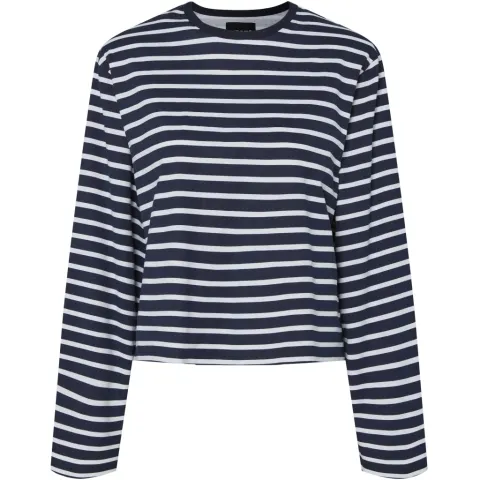 Pieces bluse Pcfiona – Maritime Blue Bright White — produktfoto