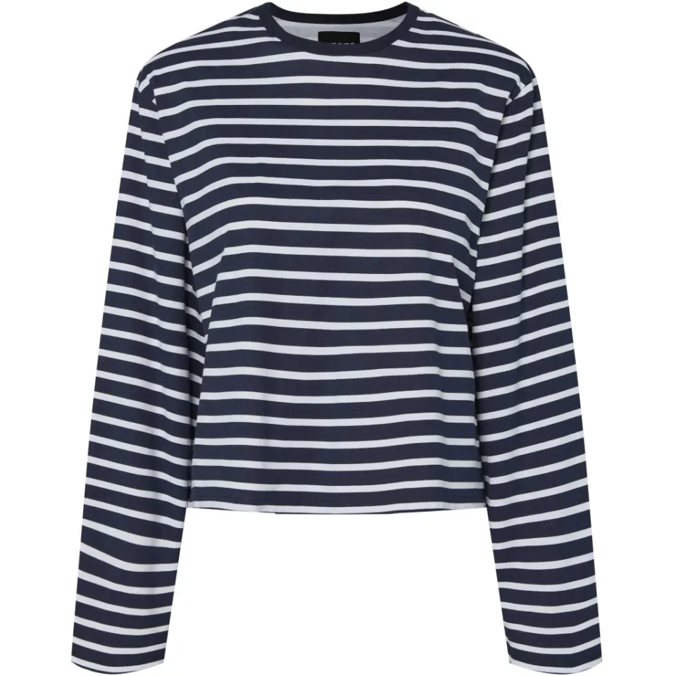 Pieces bluse Pcfiona – Maritime Blue Bright White — produktfoto
