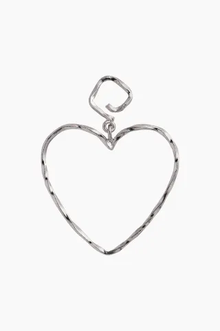 STINE A Funky Heart Earring – sølv — produktfoto