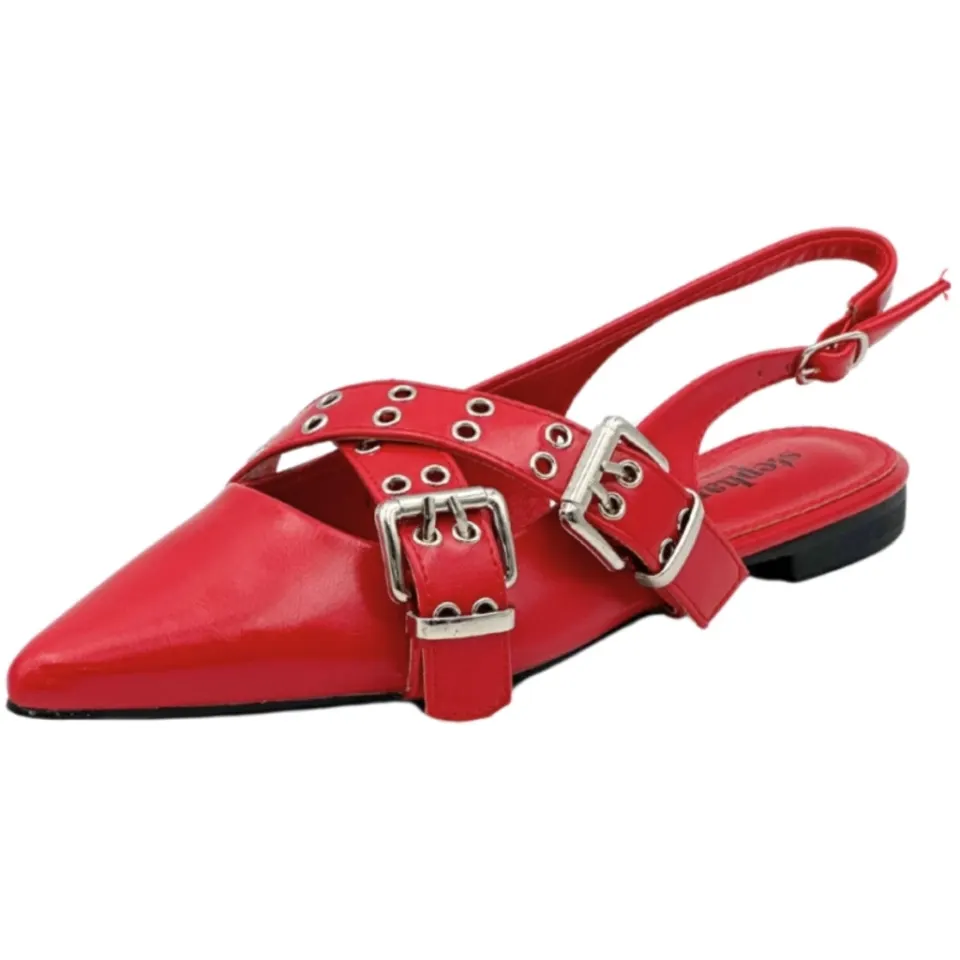 Marlene slingback ballerina P-1426 – rød — produktfoto