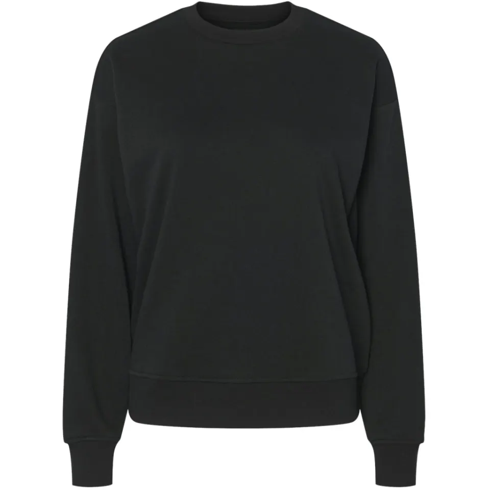 Pieces sweatshirt Pcchilli i 50 % bomuld og 50 % polyester – sort — produktfoto