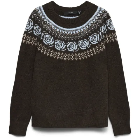 Vero Moda strik Vmsimone – Chocolate Torte CASHMERE BLUE/BIRCH/SILVER — produktfoto