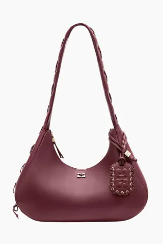 GANNI Hobo Medium Laces A7262 – Burgundy — produktfoto