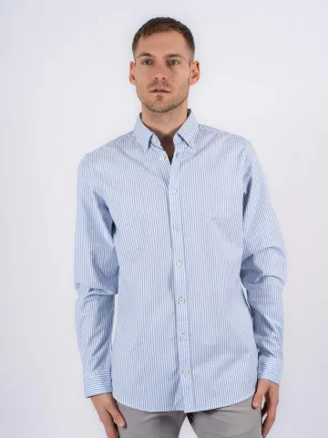 Marcus John Stripe LS Shirt – Blå — produktfoto