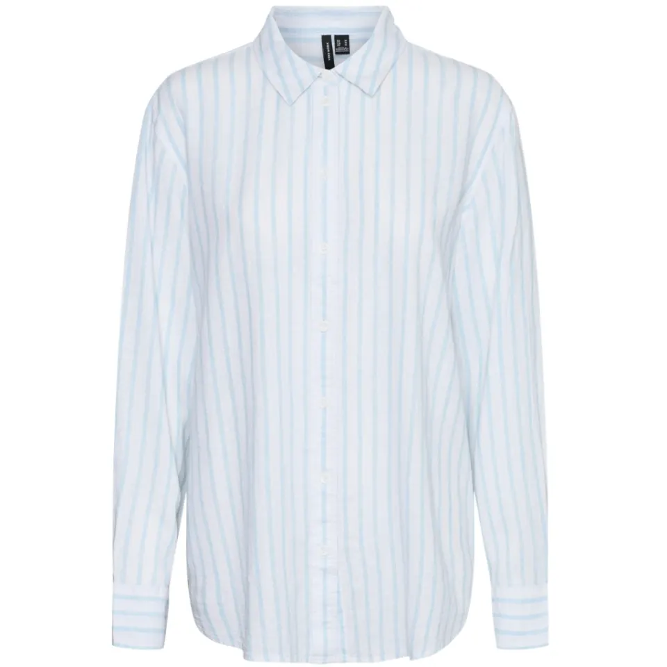 Vero Moda skjorte Vmlinn – Snow White Olga Airy Blue — produktfoto